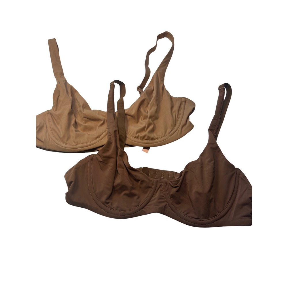 Dobreva Underwire Bra Women 36V Brown Tan Unlined Sheer 2 Pack